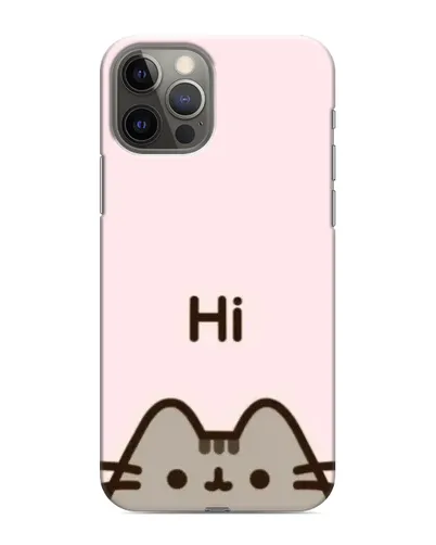 Чехол для iPhone 12 Pro Max с картинкой «Пушин говорит Hi»
