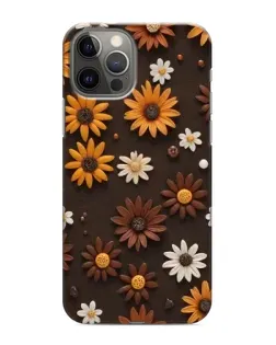 Чехол для iPhone 12 Pro Max с картинкой «Узор из маленьких подсолнухов»