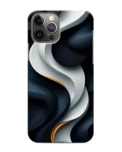Чехол для iPhone 12 Pro Max с картинкой «Объемные черно-белые ленты»