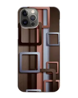 Чехол для iPhone 12 Pro Max с картинкой «Коричневые объемные квадраты»