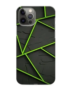 Чехол для iPhone 12 Pro Max с картинкой «Зеленые геометрические линии»
