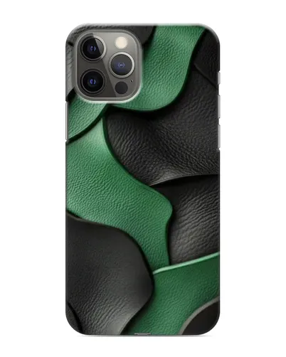 Чехол для iPhone 12 Pro Max с картинкой «Зеленые кожаные волны»