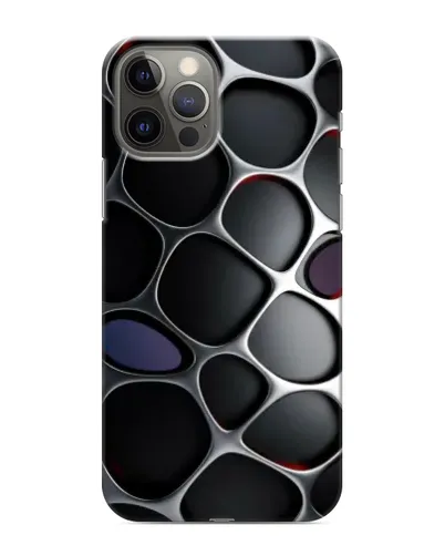 Чехол для iPhone 12 Pro Max с картинкой «Объемная темная решетка»