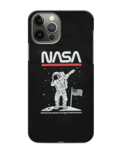 Чехол для iPhone 12 Pro с картинкой «NASA — шагаем по Луне»