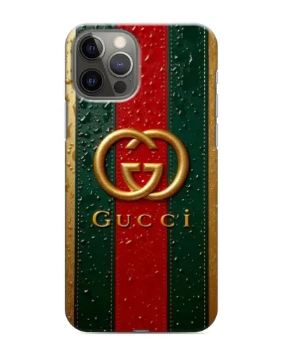 Чохол для iPhone 12 Pro з картинкою «Gucci — фірмова смуга та золото» Чохол для iPhone 12 Pro з картинкою «Gucci — фірмова смуга та золото»
