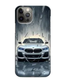 Чехол для iPhone 12 Pro с картинкой «BMW в свете фар»