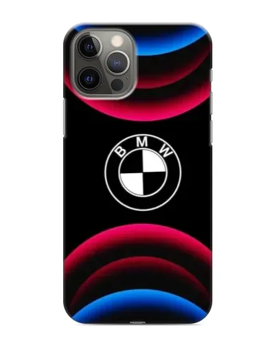 Чехол для iPhone 12 Pro с картинкой «Логотип BMW и неоновые дуги» Чехол для iPhone 12 Pro с картинкой «Логотип BMW и неоновые дуги»