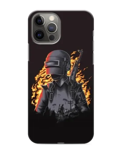 Чехол для iPhone 12 Pro с картинкой «PUBG — огненный силуэт» Чехол для iPhone 12 Pro с картинкой «PUBG — огненный силуэт»