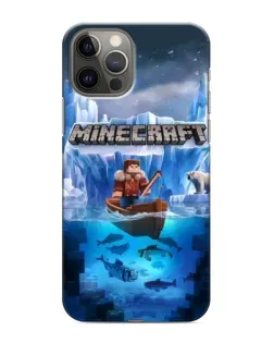Чехол для iPhone 12 Pro с картинкой «Minecraft ледяной мир»