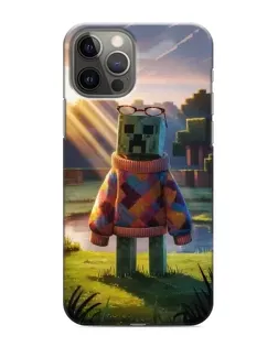 Чехол для iPhone 12 Pro с картинкой «Крипер в свитере»