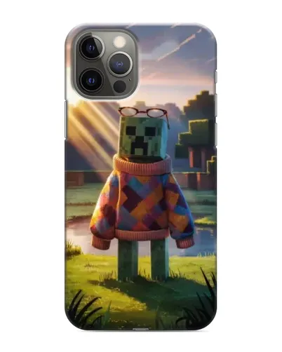 Чехол для iPhone 12 Pro с картинкой «Крипер в свитере» Чехол для iPhone 12 Pro с картинкой «Крипер в свитере»