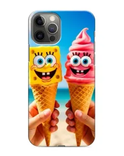 Чехол для iPhone 12 Pro с картинкой «Спанч Боб мороженое»