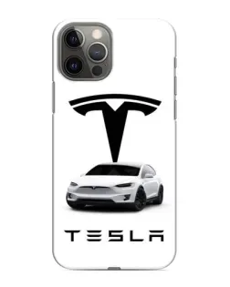 Чехол для iPhone 12 Pro с картинкой «Tesla White Style»