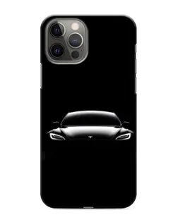 Чехол для iPhone 12 Pro с картинкой «Фары Tesla Night»