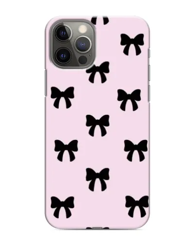 Чохол для iPhone 12 Pro з картинкою «Чорні банти Coquette»