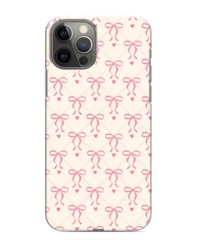 Чохол для iPhone 12 Pro з картинкою «Рожеві бантики Coquette»