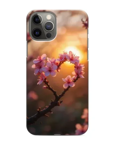 Чехол для iPhone 12 Pro с картинкой «Розовый цвет сердце на фоне заката» Чехол для iPhone 12 Pro с картинкой «Розовый цвет сердце на фоне заката»