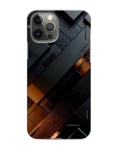 Чохол для iPhone 12 Pro з картинкою «Чорні геометричні блоки»