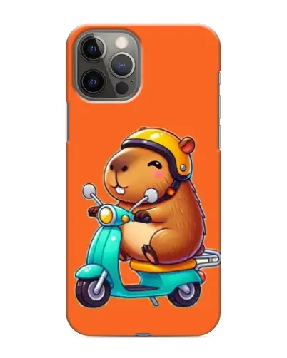 Чехол для iPhone 12 Pro с картинкой «Капибара на скутере» Чехол для iPhone 12 Pro с картинкой «Капибара на скутере»