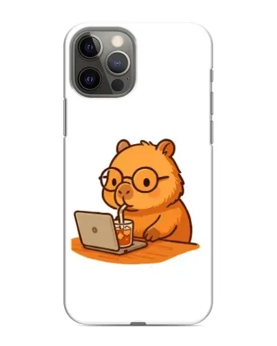 Чехол для iPhone 12 Pro с картинкой «Капибара с ноутбуком» Чехол для iPhone 12 Pro с картинкой «Капибара с ноутбуком»