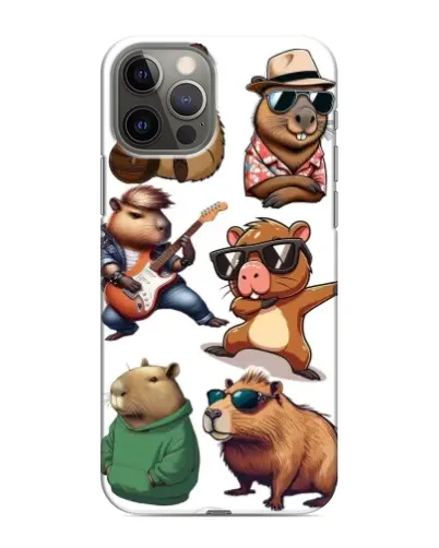 Чехол для iPhone 12 Pro с картинкой «Крутые капибары музыканты» Чехол для iPhone 12 Pro с картинкой «Крутые капибары музыканты»