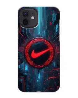 Чехол для iPhone 12 с картинкой «Техногенный стиль Nike»