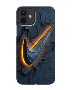 Чехол для iPhone 12 с картинкой «Объемный логотип Найк»