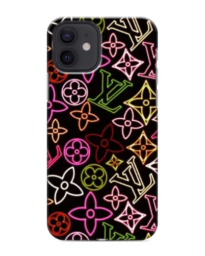 Чохол для iPhone 12 з картинкою «Неоновий мікс Nike»
