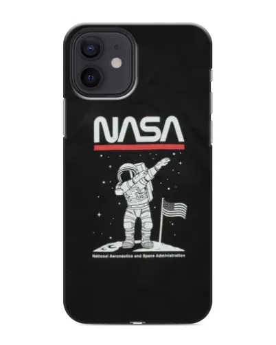 Чохол для iPhone 12 з картинкою «NASA — крокуємо по Місяцю»