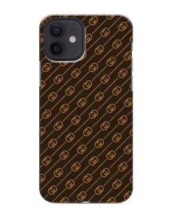Чехол для iPhone 12 с картинкой «Gucci — золотые диагонали»