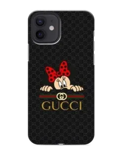 Чехол для iPhone 12 с картинкой «Минни Маус Gucci — черный»