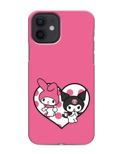Чохол для iPhone 12 з картинкою «Kuromi та My Melody»