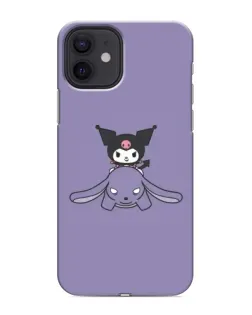 Чохол для iPhone 12 з картинкою «Kuromi на ліловому фоні»