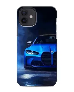 Чохол для iPhone 12 з картинкою «Блакитна BMW M4»