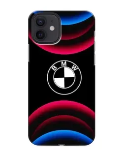 Чохол для iPhone 12 з картинкою «Логотип BMW та неонові дуги»