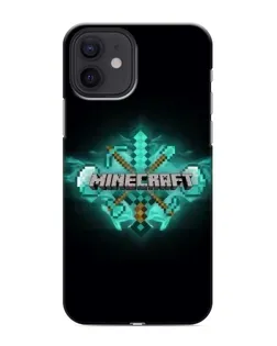 Чохол для iPhone 12 з картинкою «Minecraft Diamond лого»
