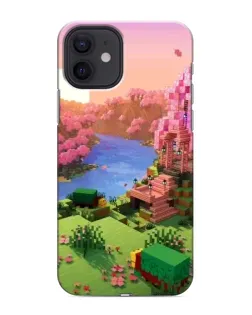 Чохол для iPhone 12 з картинкою «Рожеве дерево Minecraft»