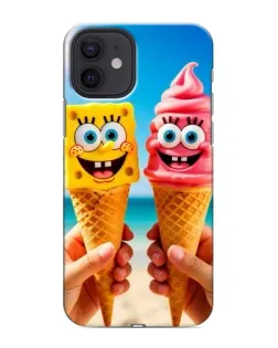Чехол для iPhone 12 с картинкой «Спанч Боб мороженое»