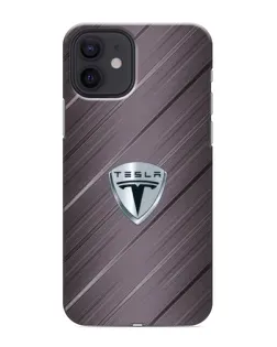 Чохол для iPhone 12 з картинкою «Металева текстура Tesla»