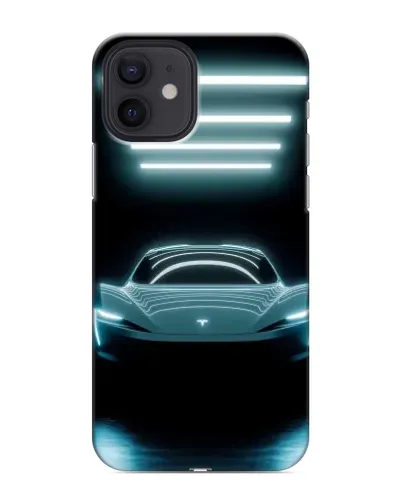 Чохол для iPhone 12 з картинкою «Tesla в неоні»