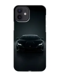 Чохол для iPhone 12 з картинкою «Чорний Lamborghini Aventador»