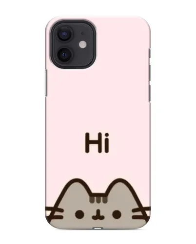 Чехол для iPhone 12 с картинкой «Пушин говорит Hi»