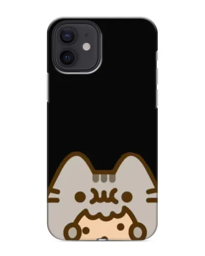 Чехол для iPhone 12 с картинкой «Пушин на черном»