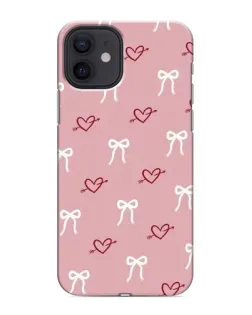 Чохол для iPhone 12 з картинкою «Серця та банти»