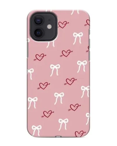 Чохол для iPhone 12 з картинкою «Серця та банти»