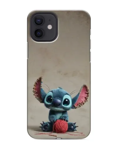 Чехол для iPhone 12 с картинкой «Стич на коричневом фоне»