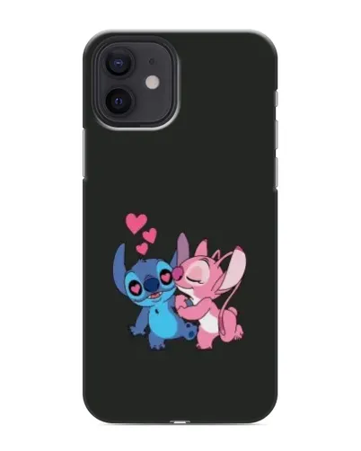 Чехол для iPhone 12 с картинкой «Анжел целует Стича»