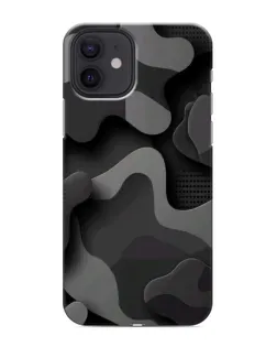 Чохол для iPhone 12 з картинкою «Темний абстрактний камуфляж»