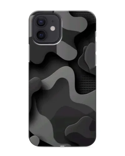 Чохол для iPhone 12 з картинкою «Темний абстрактний камуфляж»