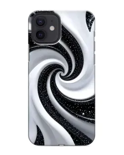 Чохол для iPhone 12 з картинкою «Чорно-біла спіраль»